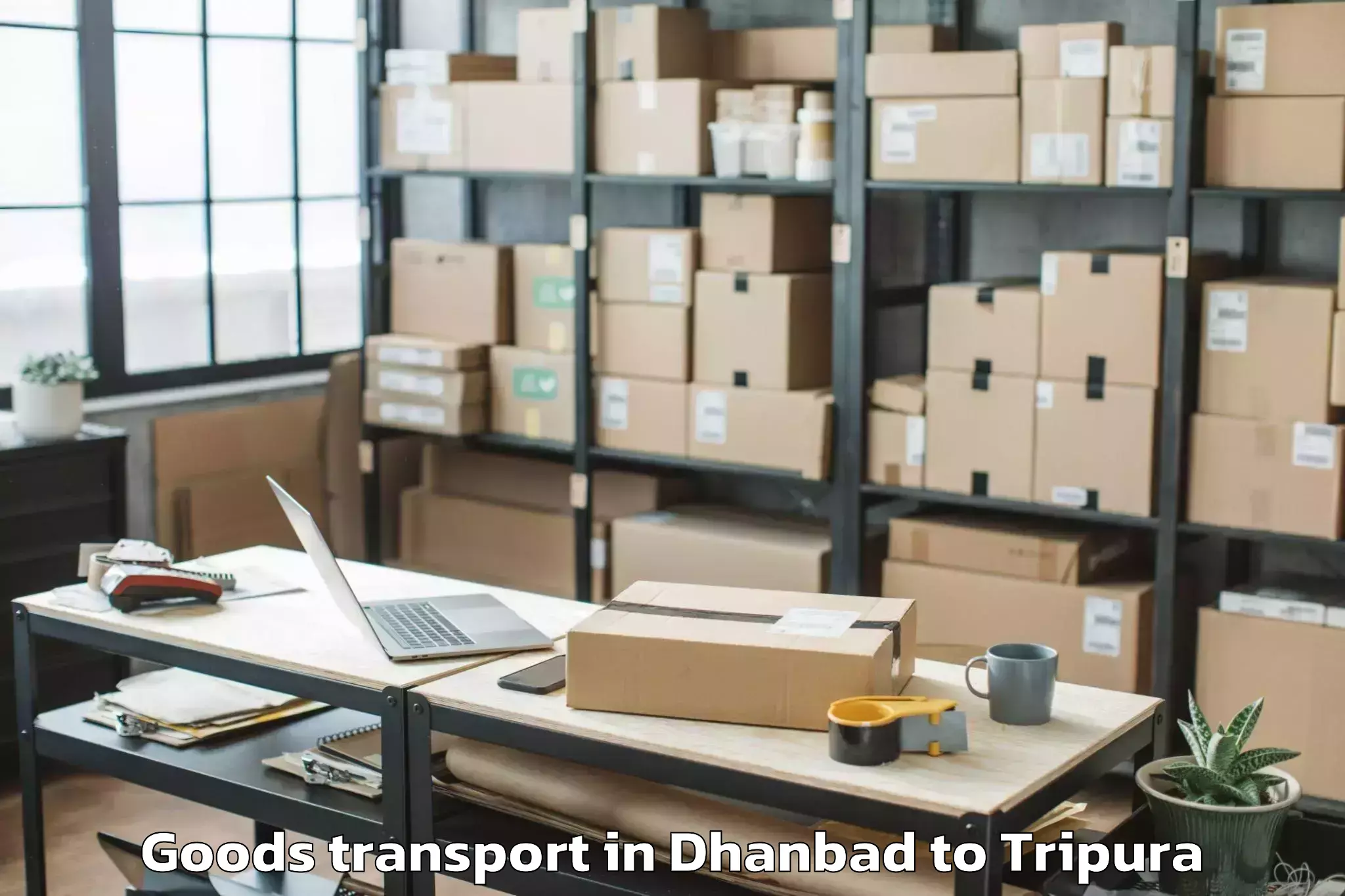 Reliable Dhanbad to Amarpur Gomati Goods Transport